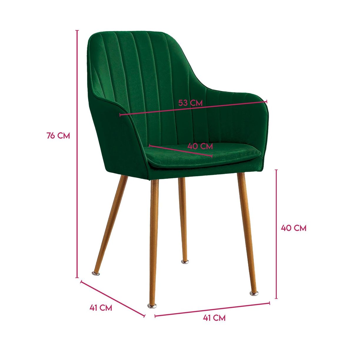 DIMATEX LEON - Set X2 Sillas Decorativas Sala Comedor Dormitorio Refadela Verde