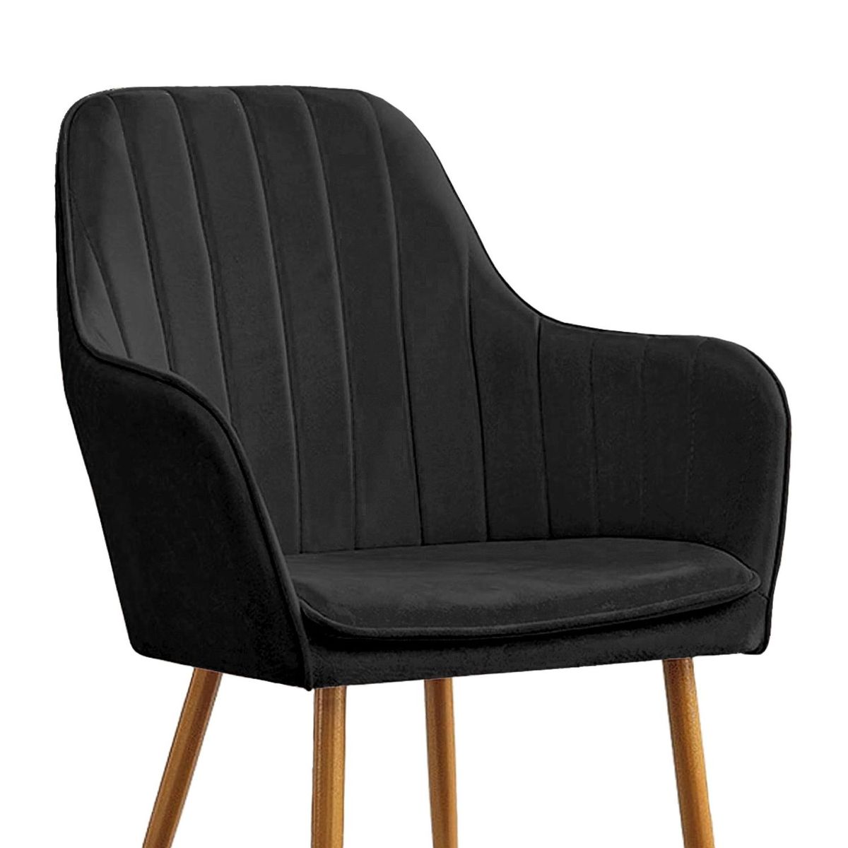 DIMATEX LEON - Set X2 Sillas Decorativas Sala Comedor Dormitorio Refadela Negra