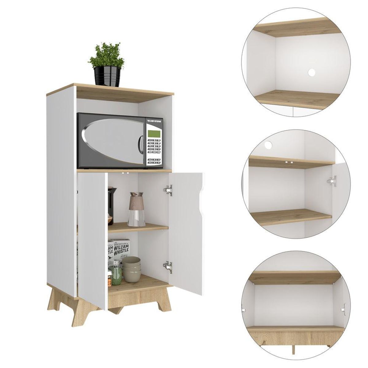 RTA DESIGN - Mueble Auxiliar Lirio Zabedra con Espacio Para Microondas ZF