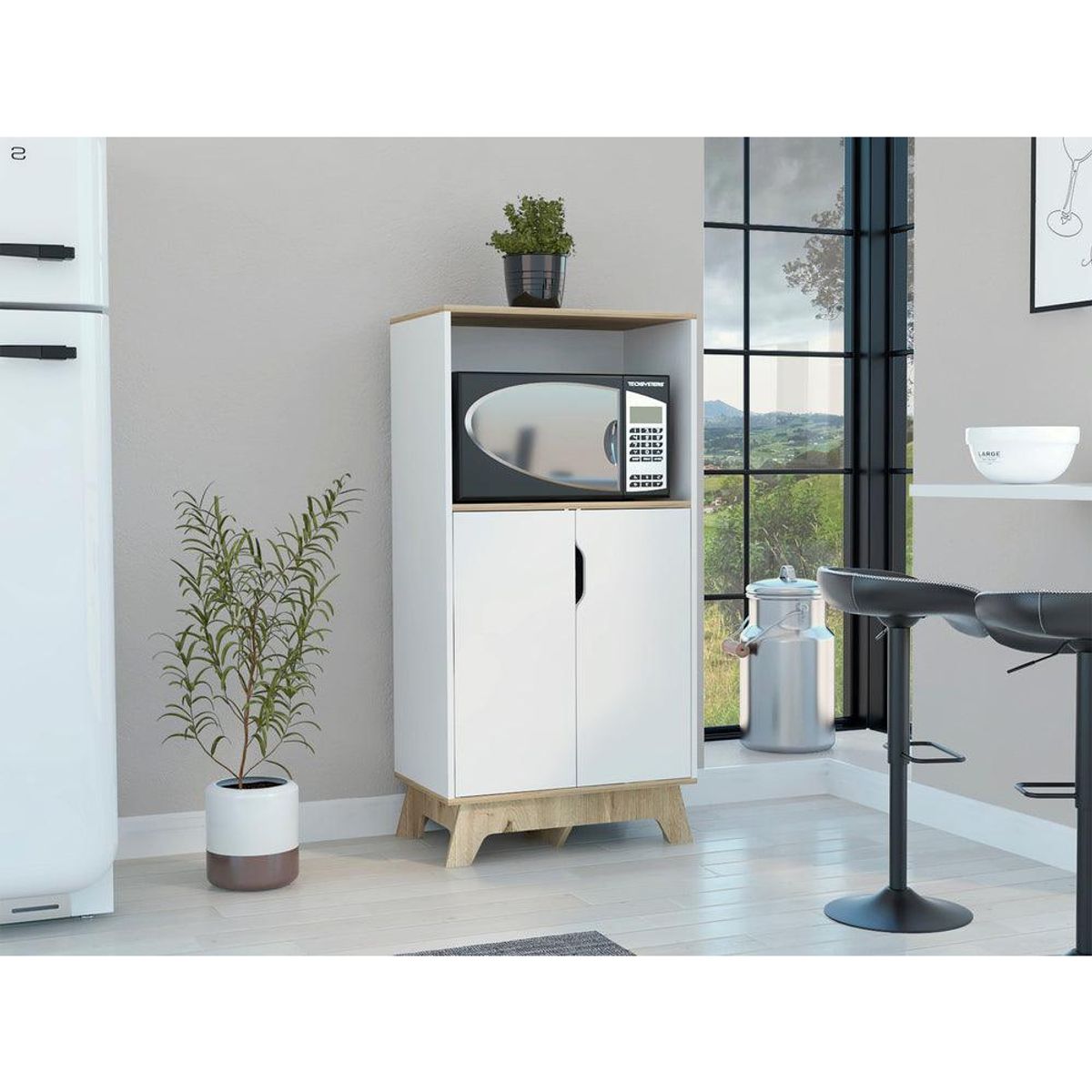 RTA DESIGN - Mueble Auxiliar Lirio Zabedra con Espacio Para Microondas ZF