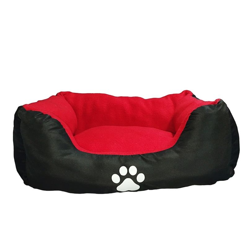 GENERICO - Cama Mediana COLOR ROJO CONCojin Lavable Para Perros Y Gatos