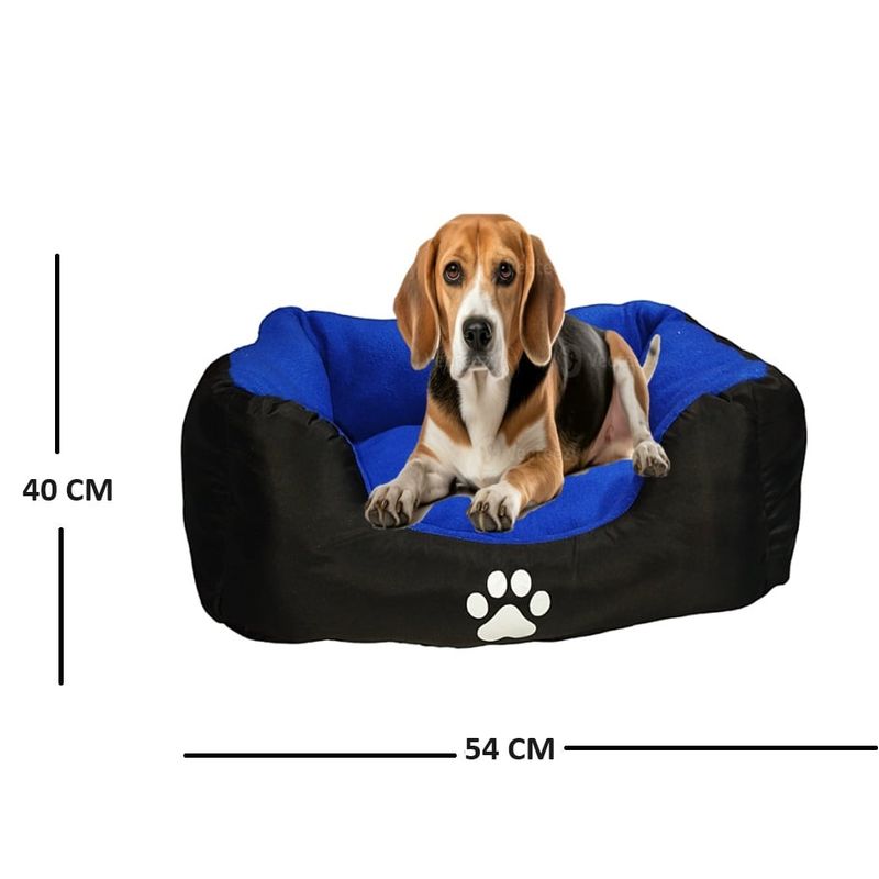 GENERICO - Cama Mediana COLOR AZUL CONCojin Lavable Para Perros Y Gatos