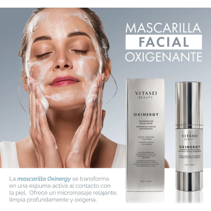 VITASEI - KIT MASCARILLA OXIGENANTE DE CARBÓN + CREMA CON PREBIÓTICOS