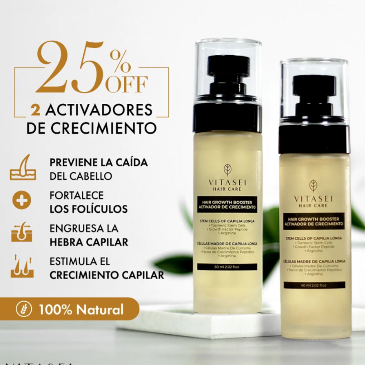 VITASEI - ACTIVADOR DE CRECIMIENTO CAPILAR CON CAPILIA LONGA KIT X 2