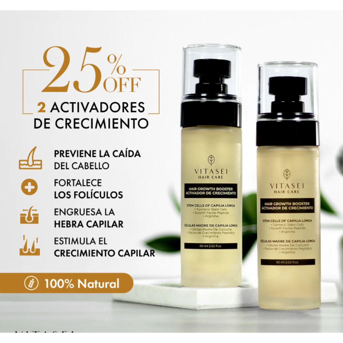 VITASEI - ACTIVADOR DE CRECIMIENTO CAPILAR CON CAPILIA LONGA KIT X 2