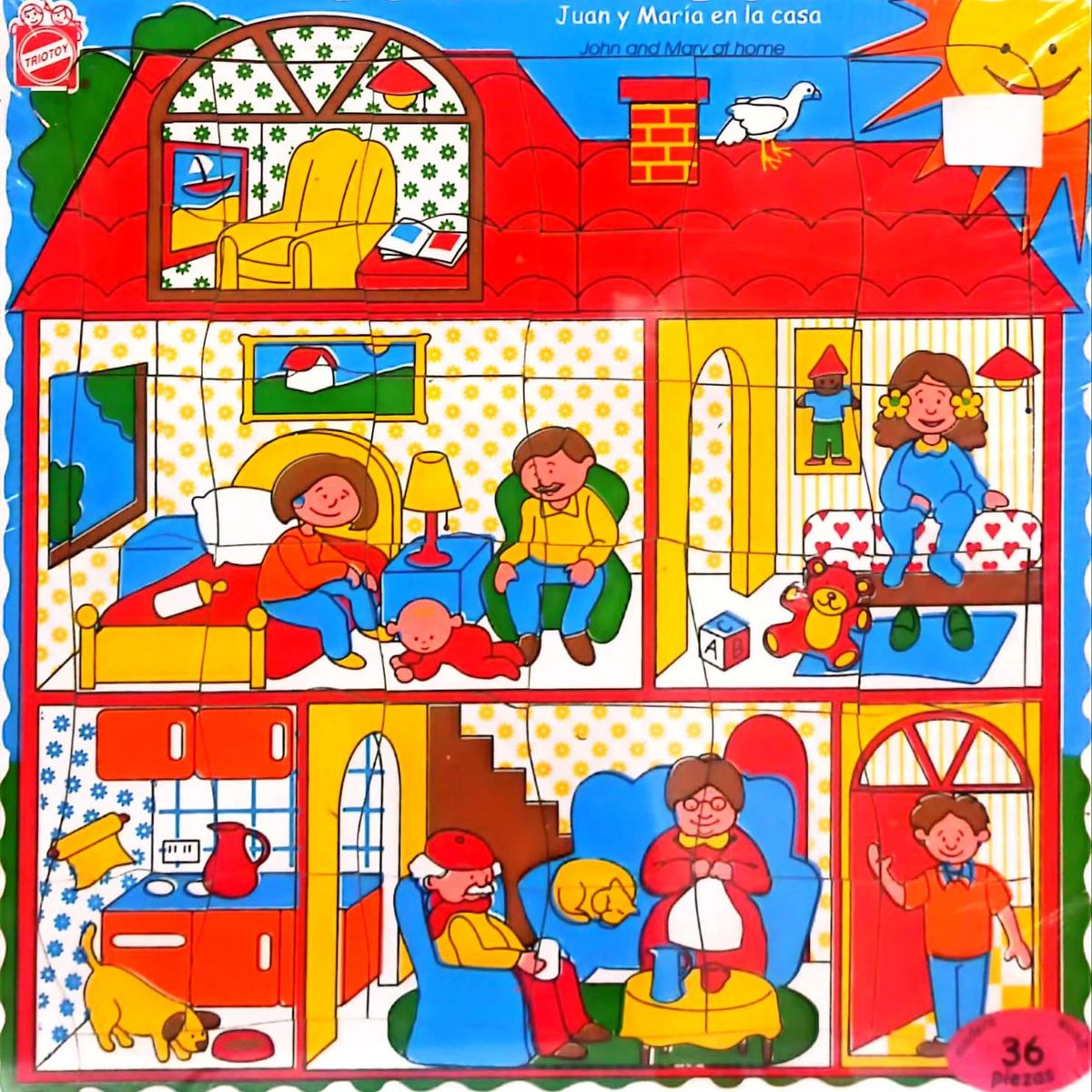 JUGANDO Y EDUCANDO - Rompecabezas De Madera la casa 36 Piezas Para Niños