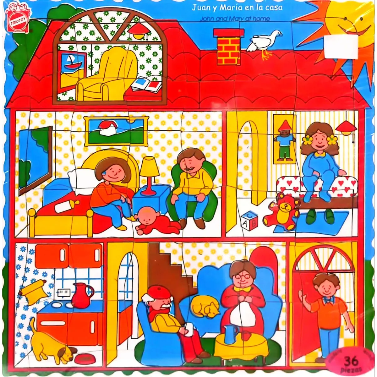 JUGANDO Y EDUCANDO - Rompecabezas De Madera la casa 36 Piezas Para Niños