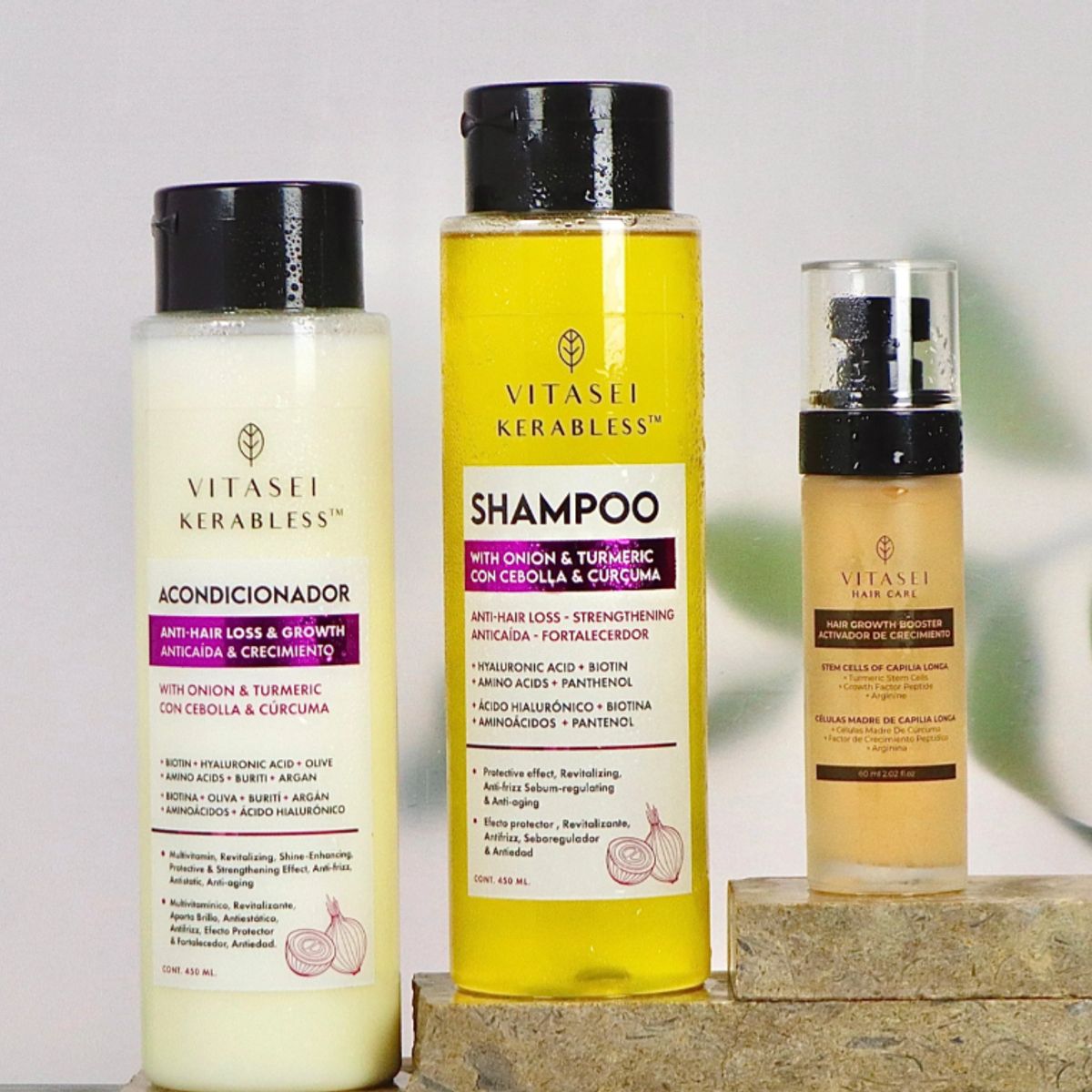 VITASEI - KIT ACTIVADOR DE CRECIMIENTO + SHAMPOO DE CEBOLLA FORTALECEDOR