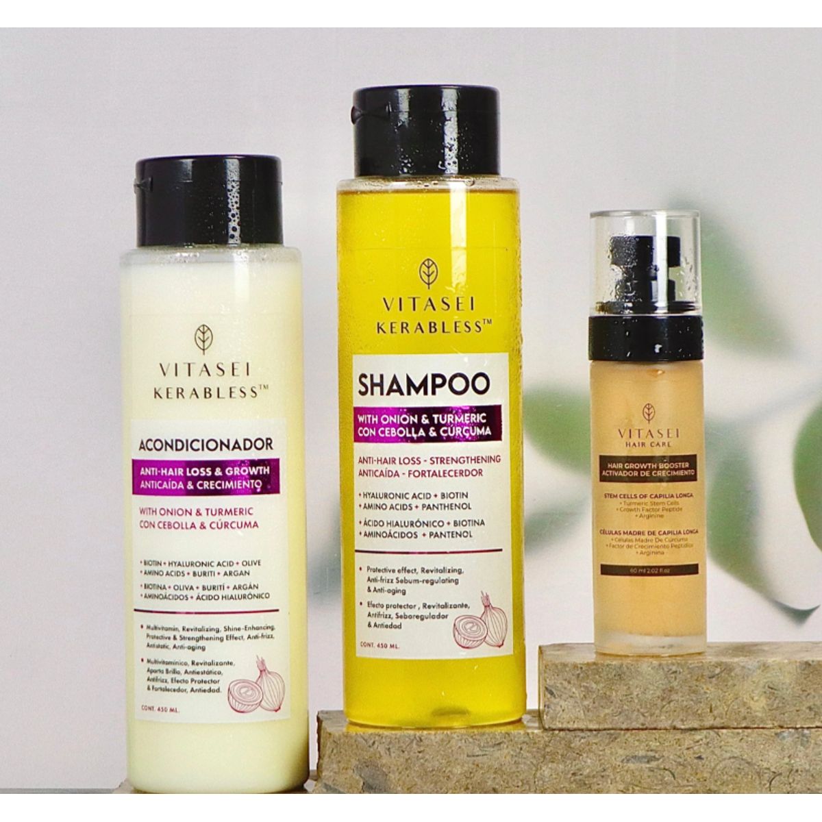 VITASEI - KIT ACTIVADOR DE CRECIMIENTO + SHAMPOO DE CEBOLLA FORTALECEDOR