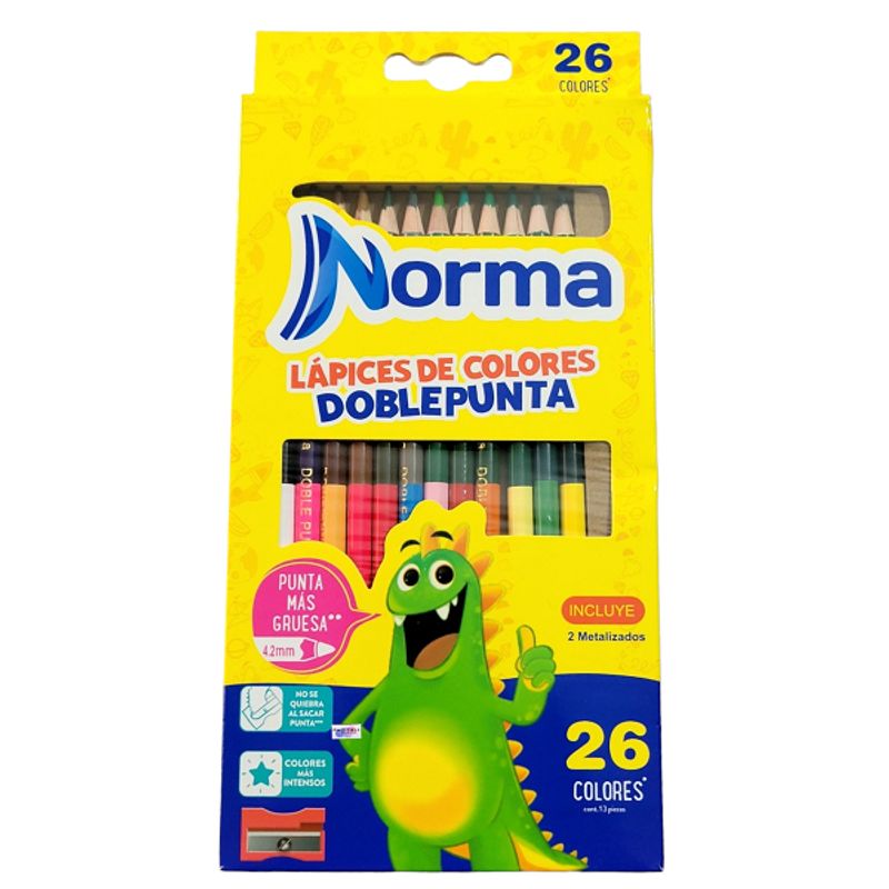 NORMA - Colores Lápices Norma Doble Punta Gruesa Caja x 26 Colores
