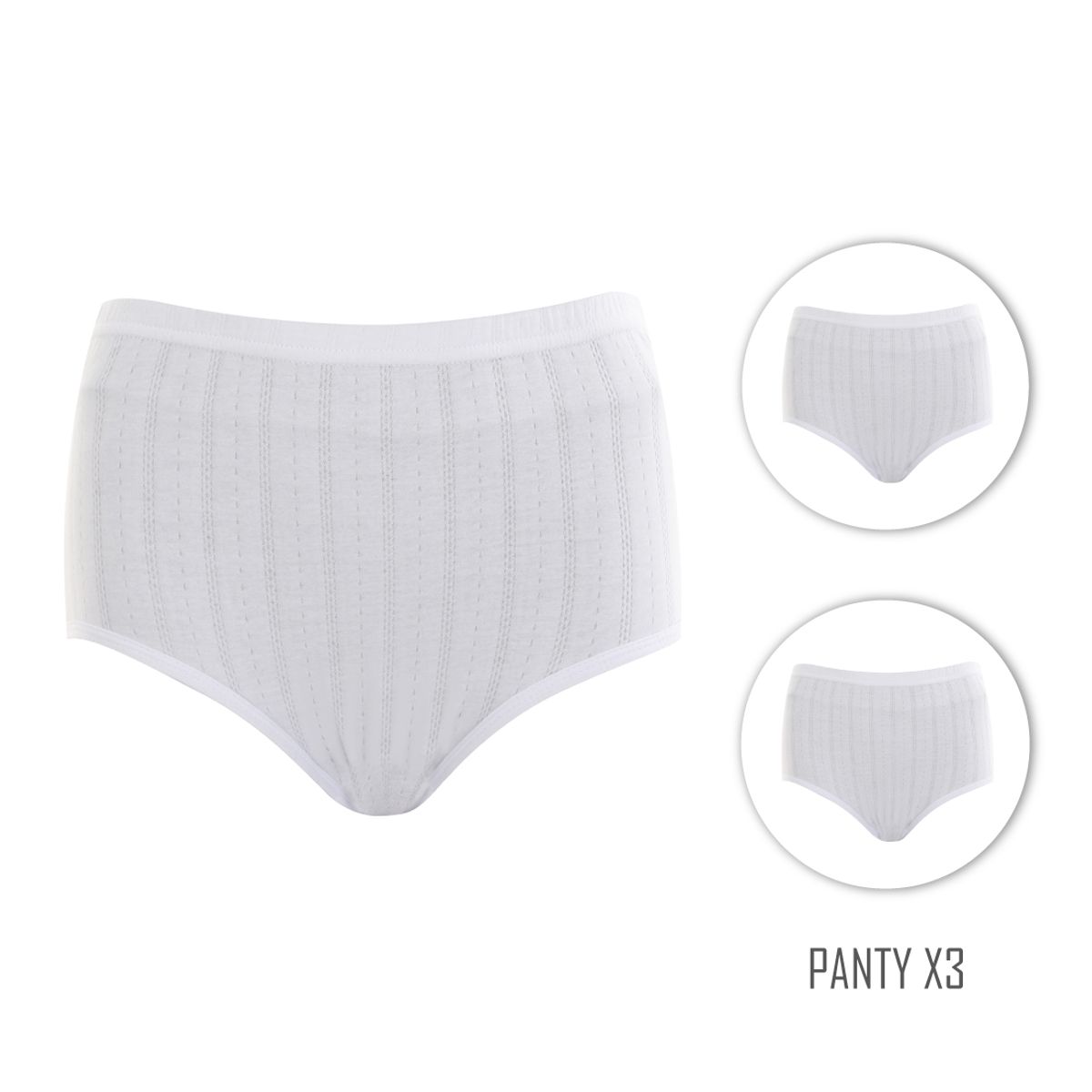 SANTANA - Combo X3 Panty Clásico Niña Diana Blanco