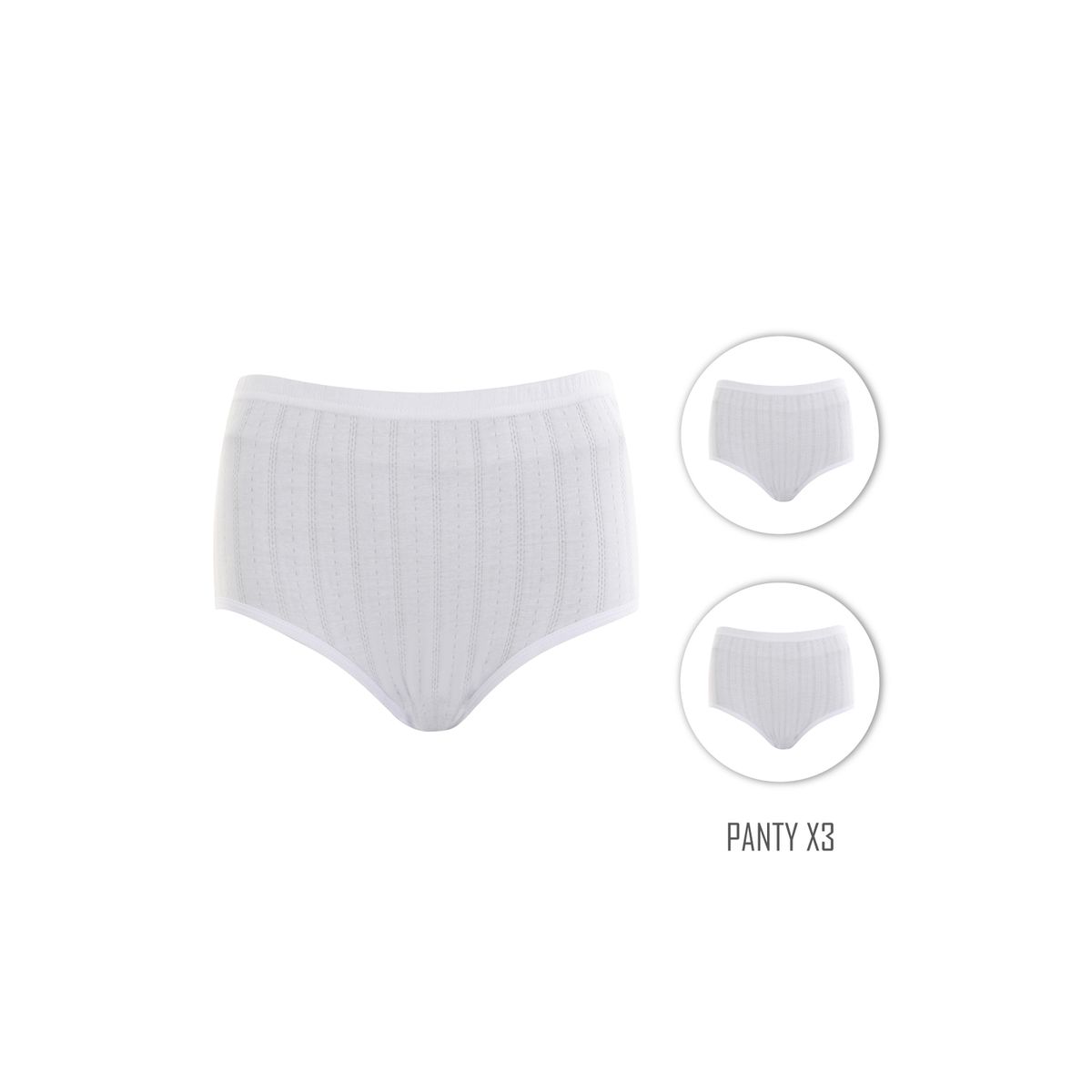 SANTANA - Combo X3 Panty Clásico Niña Diana Blanco