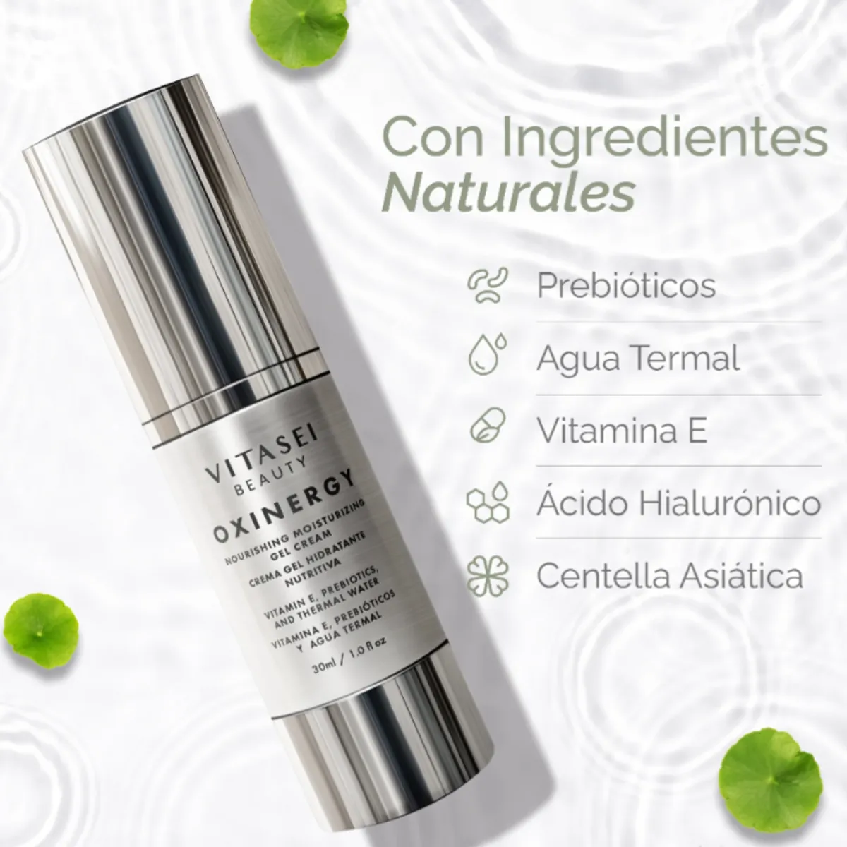 VITASEI - CREMA OXINERGY GEL NUTRITIVA CON PREBIÓTICOS Y AGUA TERMAL
