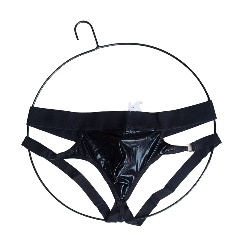 DISTRISEX - Tanga Suspensorio negra para hombre 005