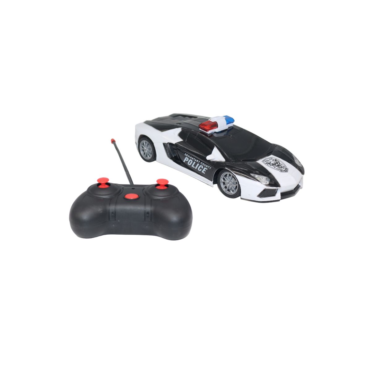 JUGUETELANDIA - CARRO POLICIA RACING RC PILAS CAJA