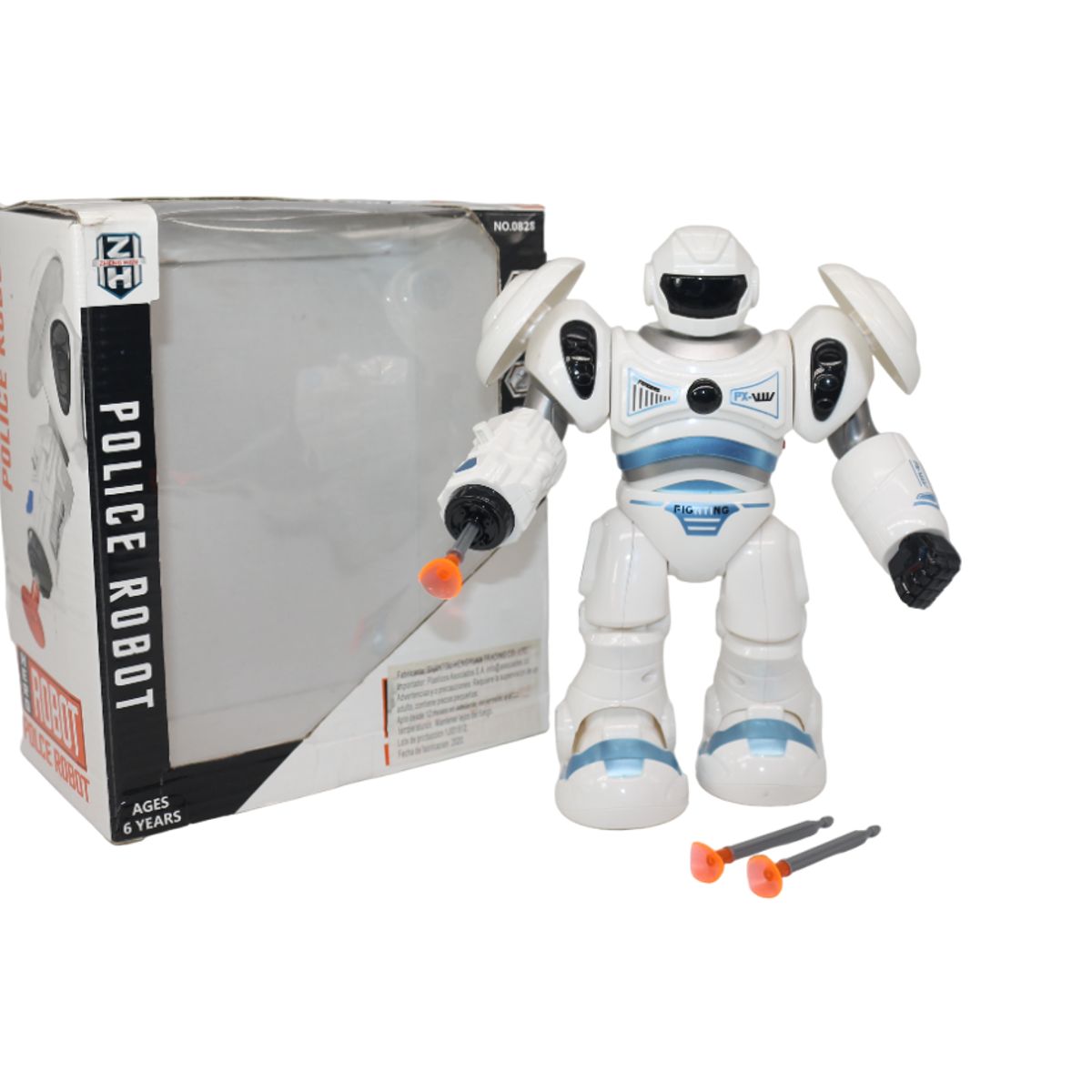 JUGUETELANDIA - ROBOT POLICE PILAS LUZ Y SONIDO CAJA