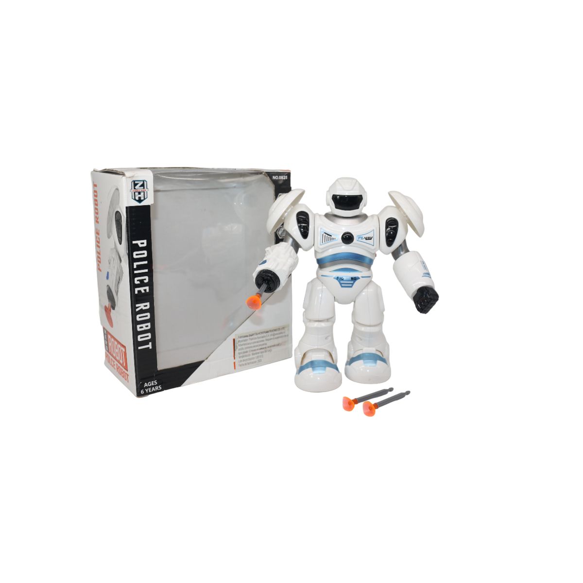 JUGUETELANDIA - ROBOT POLICE PILAS LUZ Y SONIDO CAJA