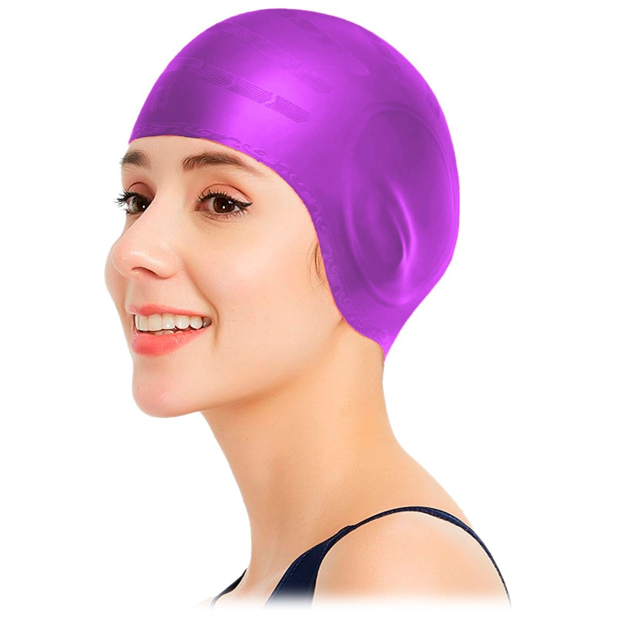 GENERICO - Gorro Natación Silicona Adulto Protección Orejas Piscina