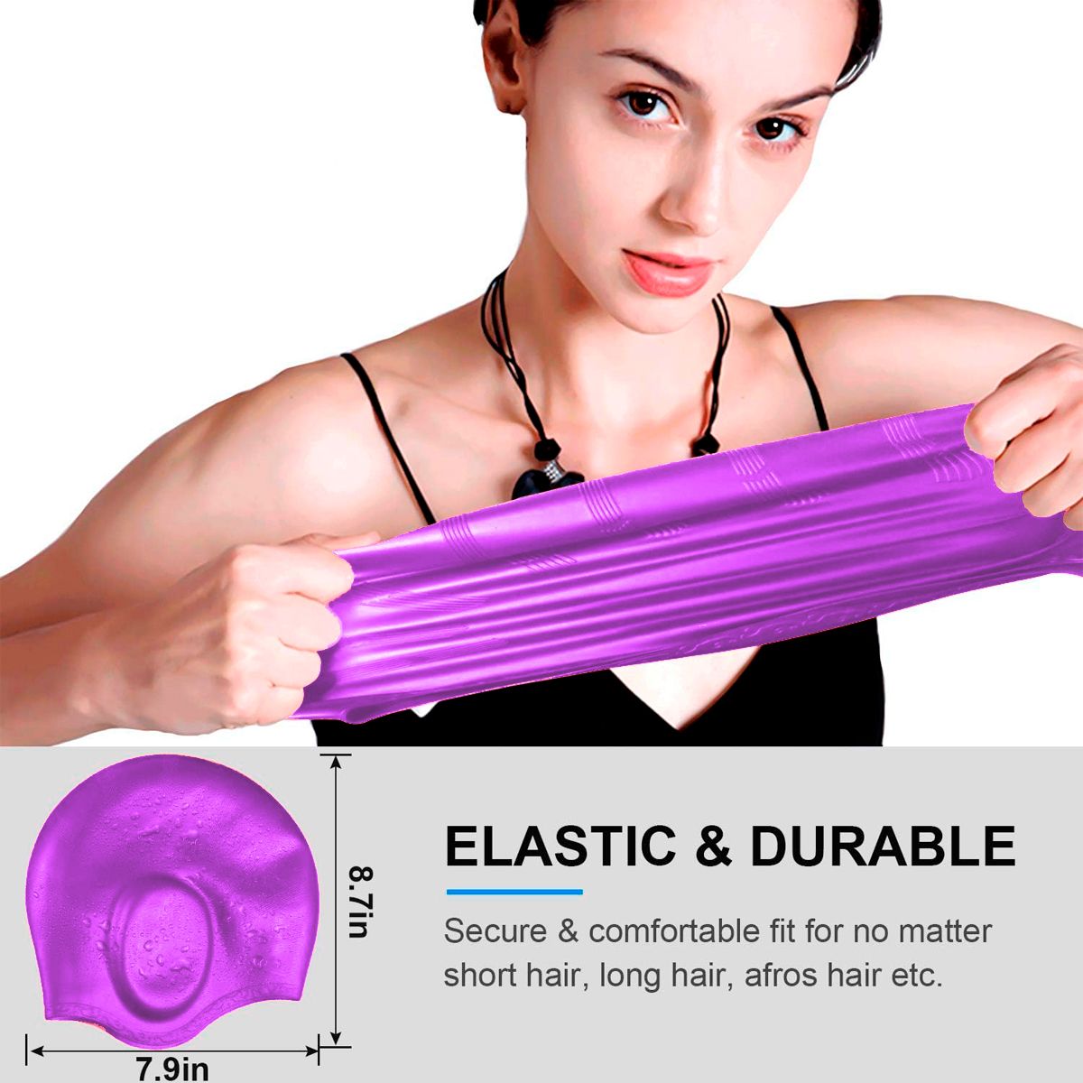 GENERICO - Gorro Natación Silicona Adulto Protección Orejas Piscina