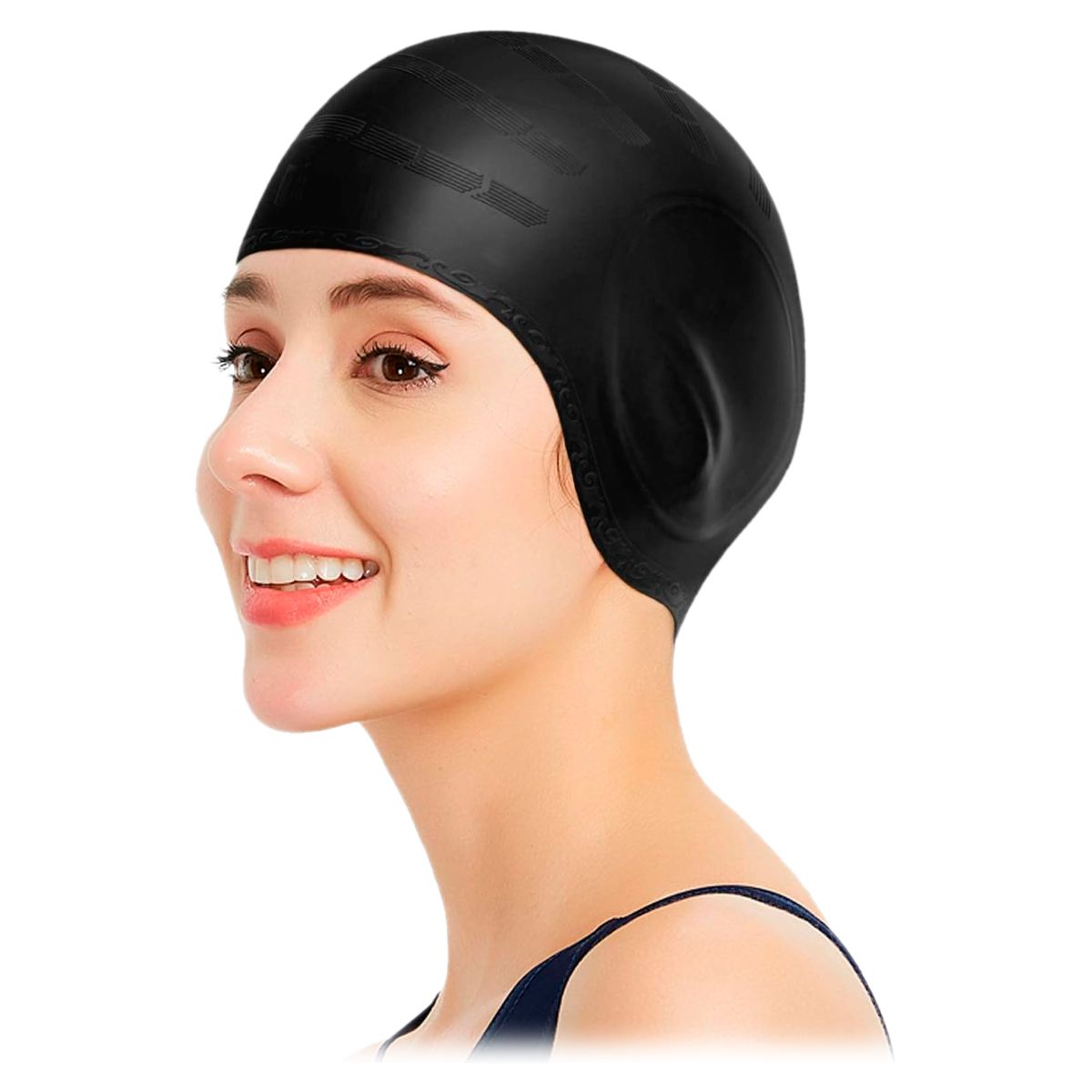 GENERICO - Gorro Natación Silicona Adulto Protección Orejas Piscina