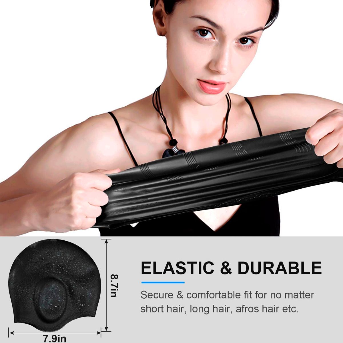 GENERICO - Gorro Natación Silicona Adulto Protección Orejas Piscina