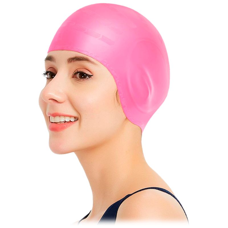 GENERICO - Gorro Natación Silicona Adulto Protección Orejas Piscina