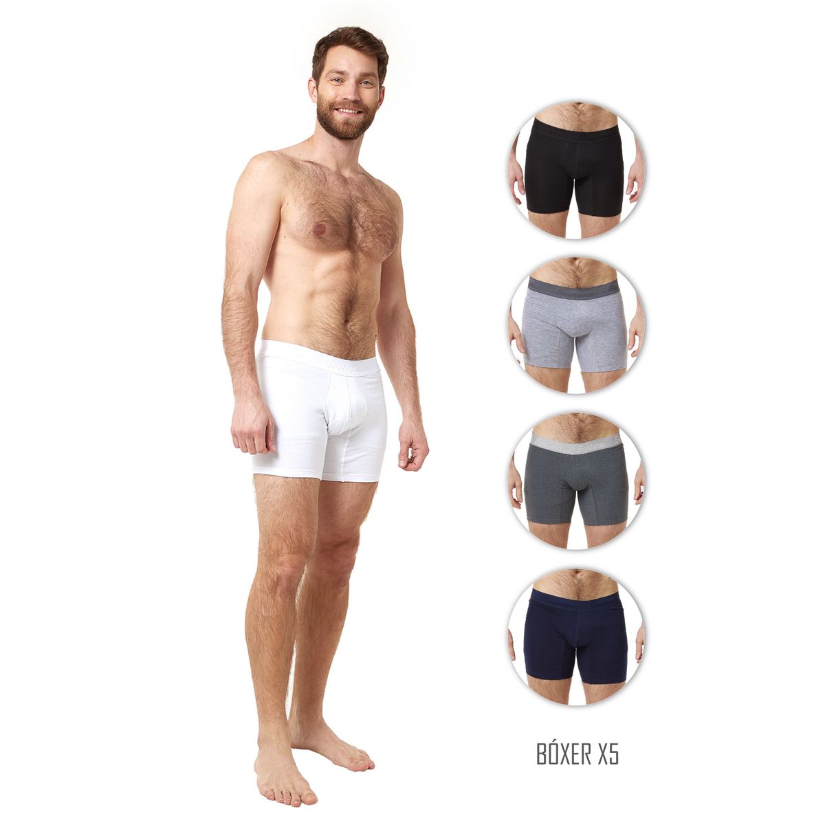 SANTANA - Combo X5 Bóxer Largo Hombre Multicolor