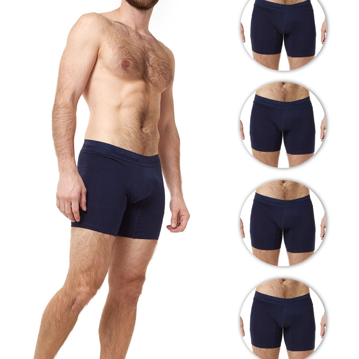 SANTANA - Combo X5 Bóxer Largo Hombre Azul Oscuro