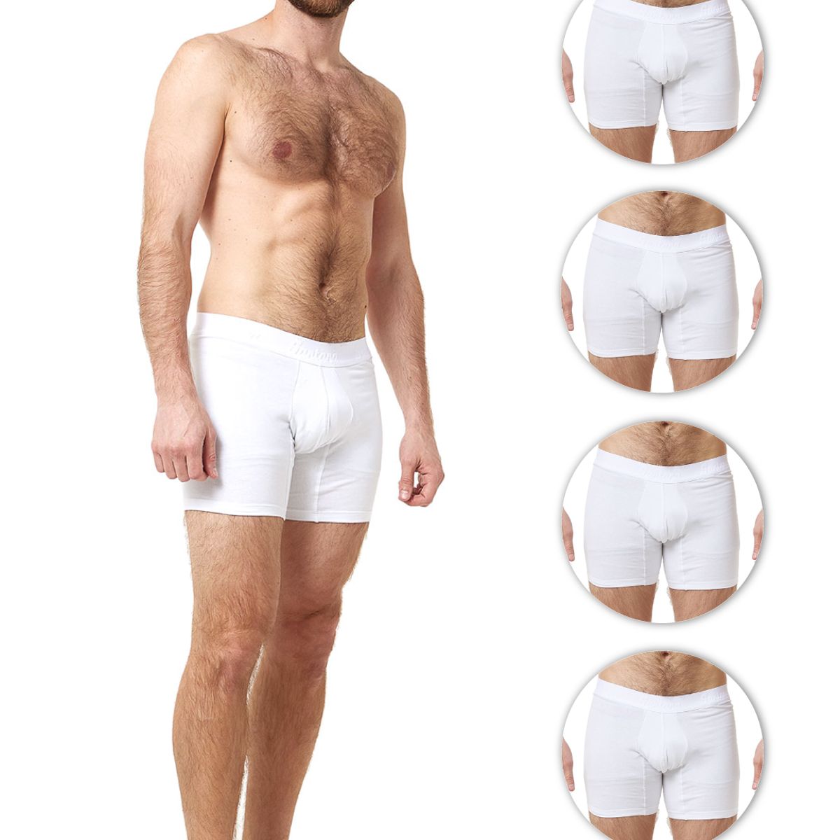 SANTANA - Combo X5 Bóxer Largo Hombre Blanco_.