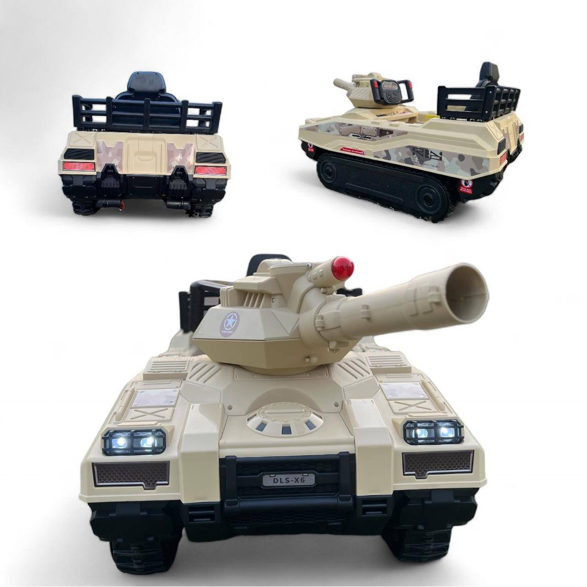 BRITOCHET - Carro montable Eléctrico Tanque de Guerra  24V Para Niños
