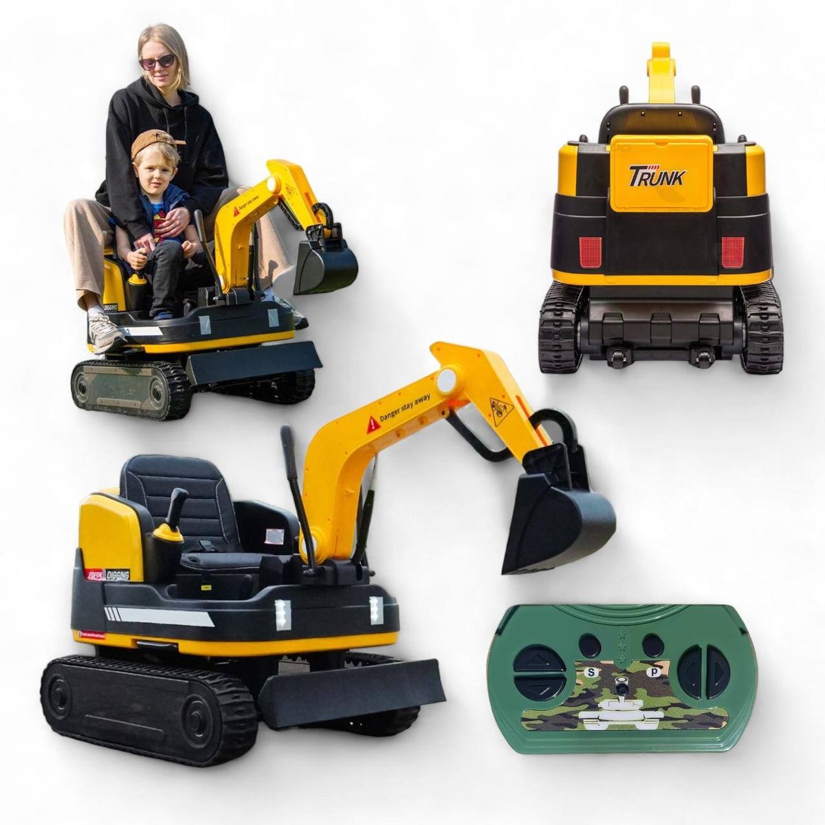 BRITOCHET - Carro montable Eléctrico Retro Excavadora 24V Para Niños