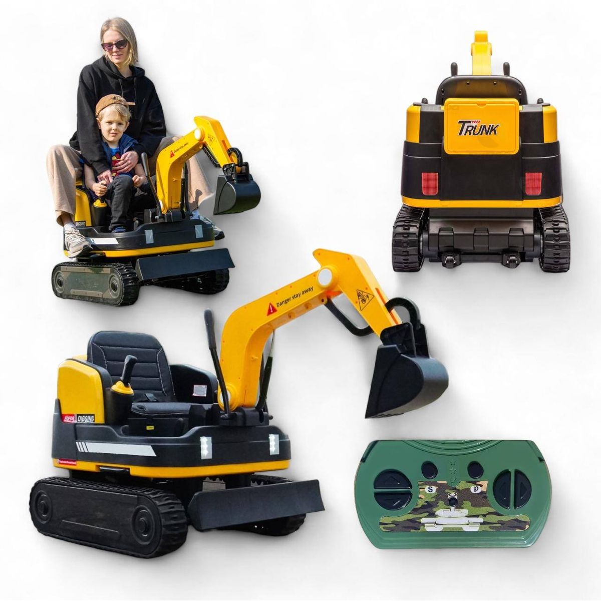 BRITOCHET - Carro montable Eléctrico Retro Excavadora 24V Para Niños