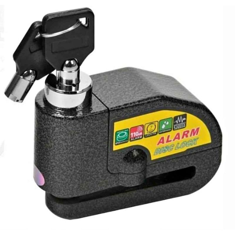 GENERICO - Candado Para Moto Freno De Disco + Alarma Bloqueo Antirrobo