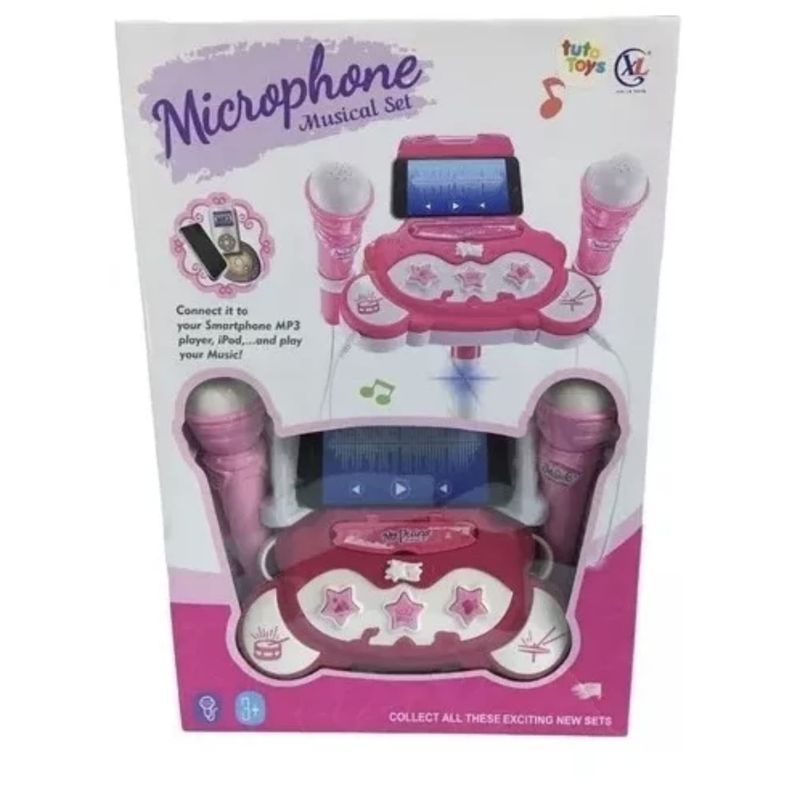 GENERICO - Karaoke doble microfono juguete luces y sonidos mp3 niños