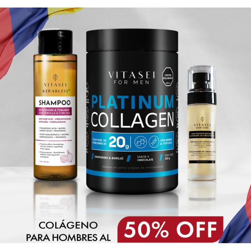 VITASEI - ACTIVADOR + SHAMPOO - COLÁGENO PARA HOMBRES