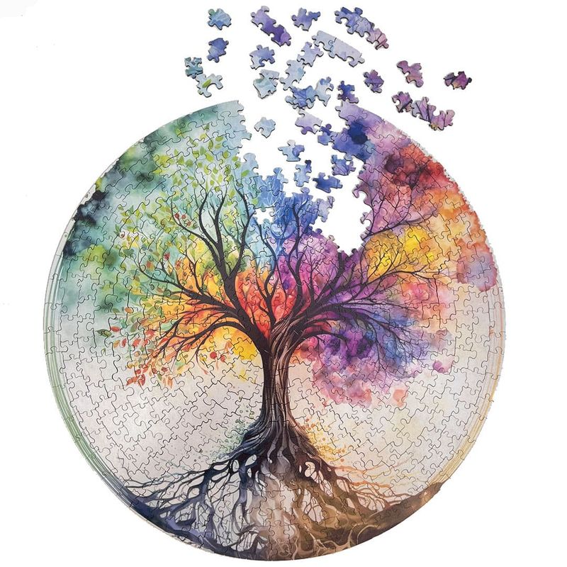 INGENIO - ROMPECABEZAS 500 PIEZAS ARBOL DE LA VIDA CIRCULAR EN MADERA