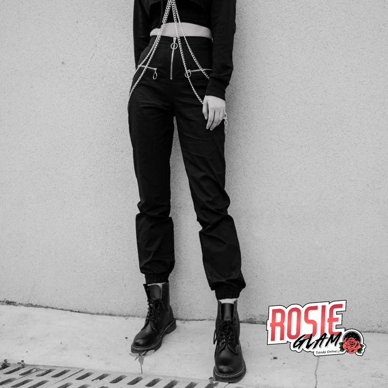 ROSIEGLAM - Pantalón Mujer Con Cremalleras