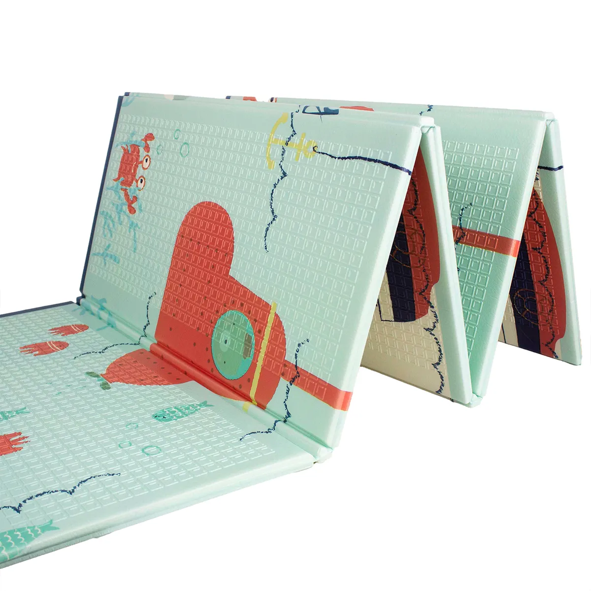 BEBESIT - Tapete de Juego Bebe Gateo Plegable Doble faz 200x180x1 Cm