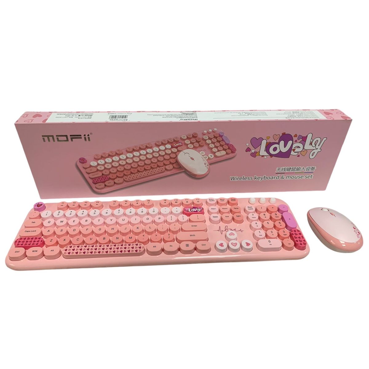 GENERICO - Combo Inalámbrico Teclado Y Mouse Mofii Lovely Silencioso Color Rosa