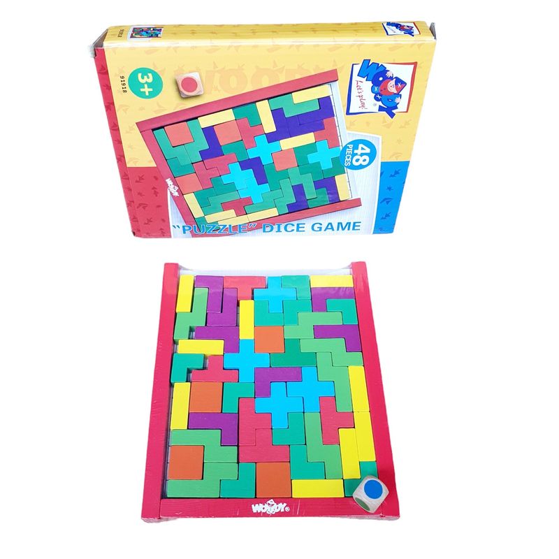 GENERICO - Juego Tangram Tetris Madera 48 Piezas Colores Figuras Reto
