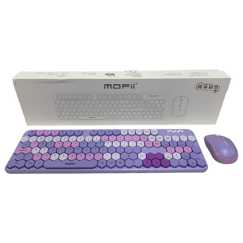 GENERICO - Combo Inalámbrico Teclado Y Mouse Mofii Honey S Silencioso Color Lila