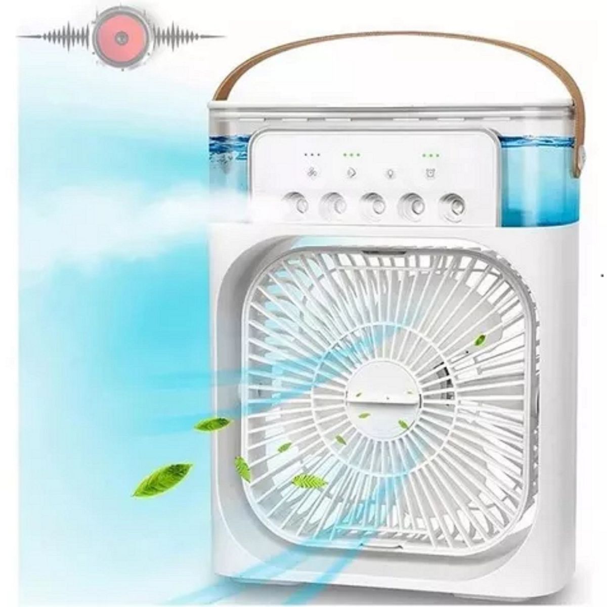HOME - Ventilador De Mesa Con Humidificador Mini Portátil Climatizador