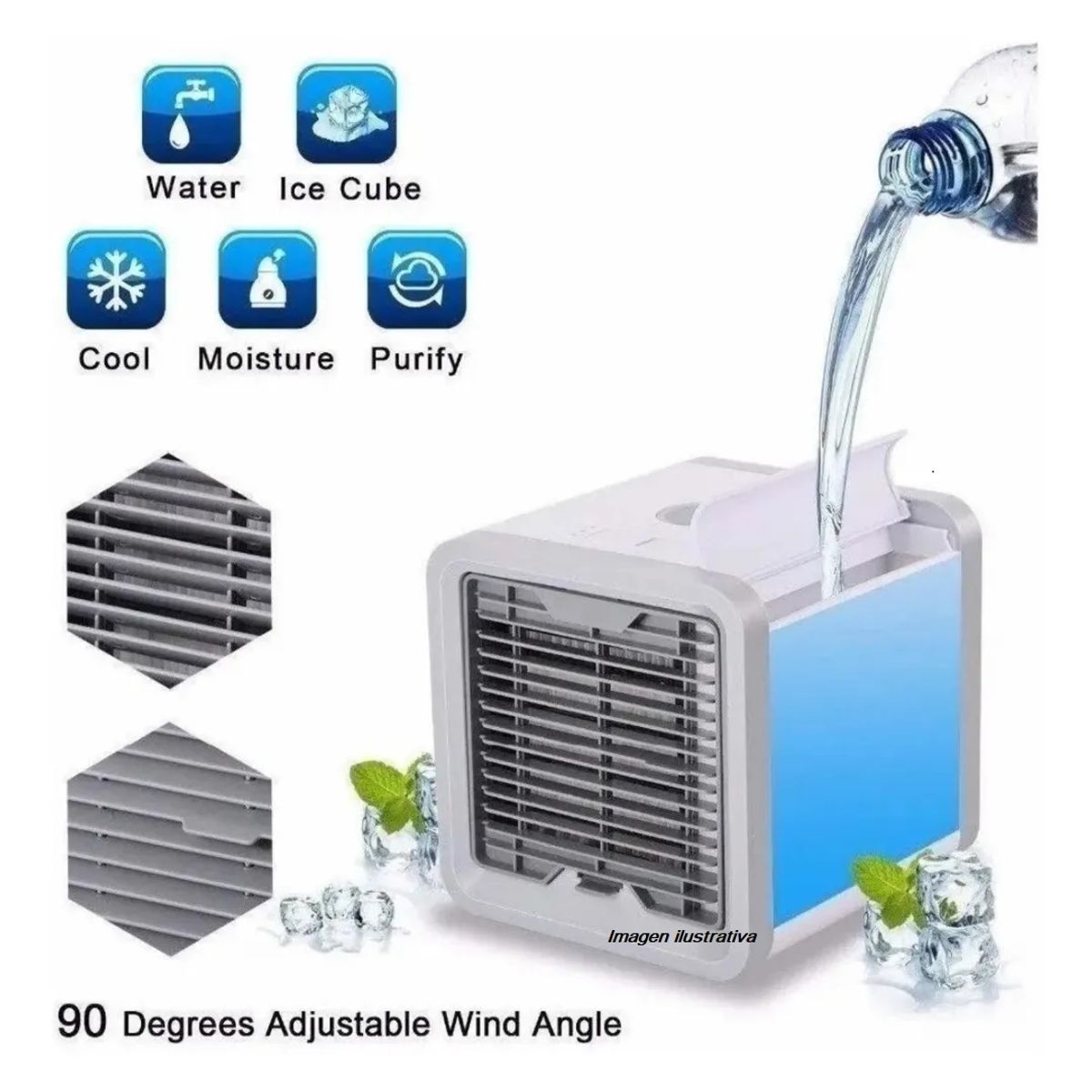 HOME - Miniaire Acondicionado Portátil 3en1 Purificador Humificador