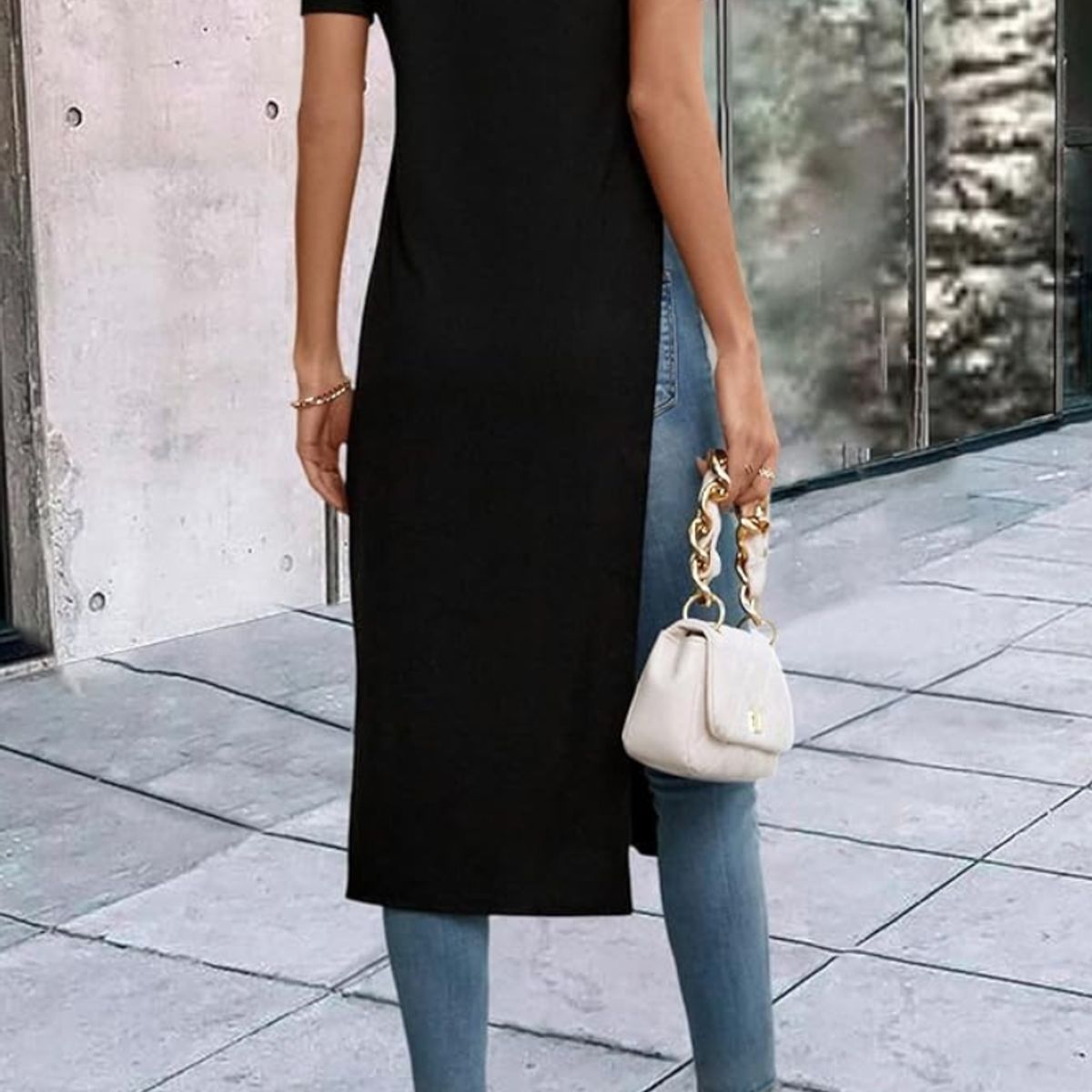 NEGRELI - BLUSA DE MUJER MANGA CORTA CON DOBLE ABERTURA REF-4058