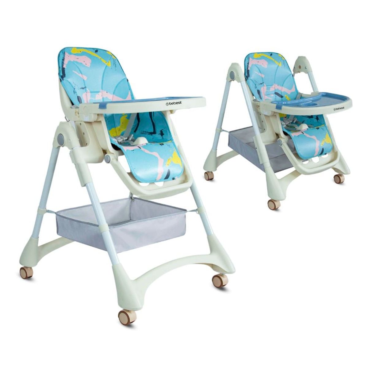 BEBESIT - Silla de comer para bebé Aquarella Azul