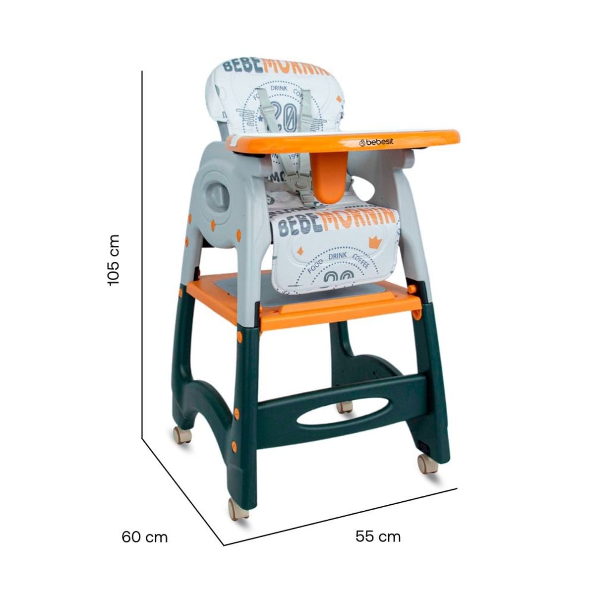 BEBESIT - Silla Comedor 2en1 para Bebé Convertible Escritorio Bebesit