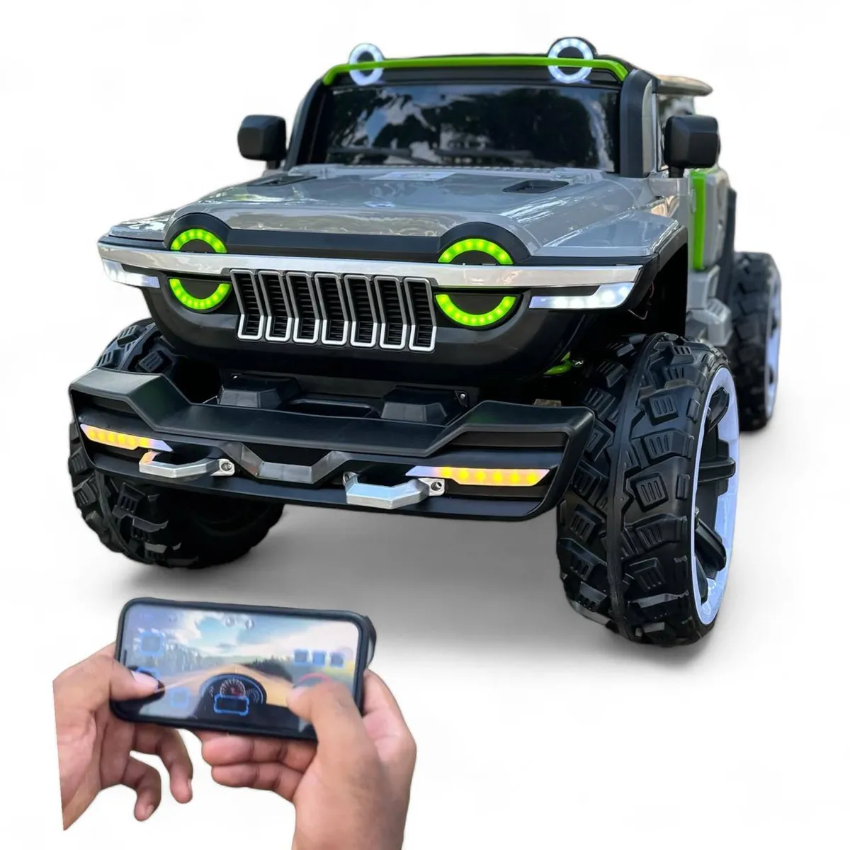 BRITOCHET - Carro Eléctrico Niño Montable 4x4 Ll/Caucho 1 a 7 años