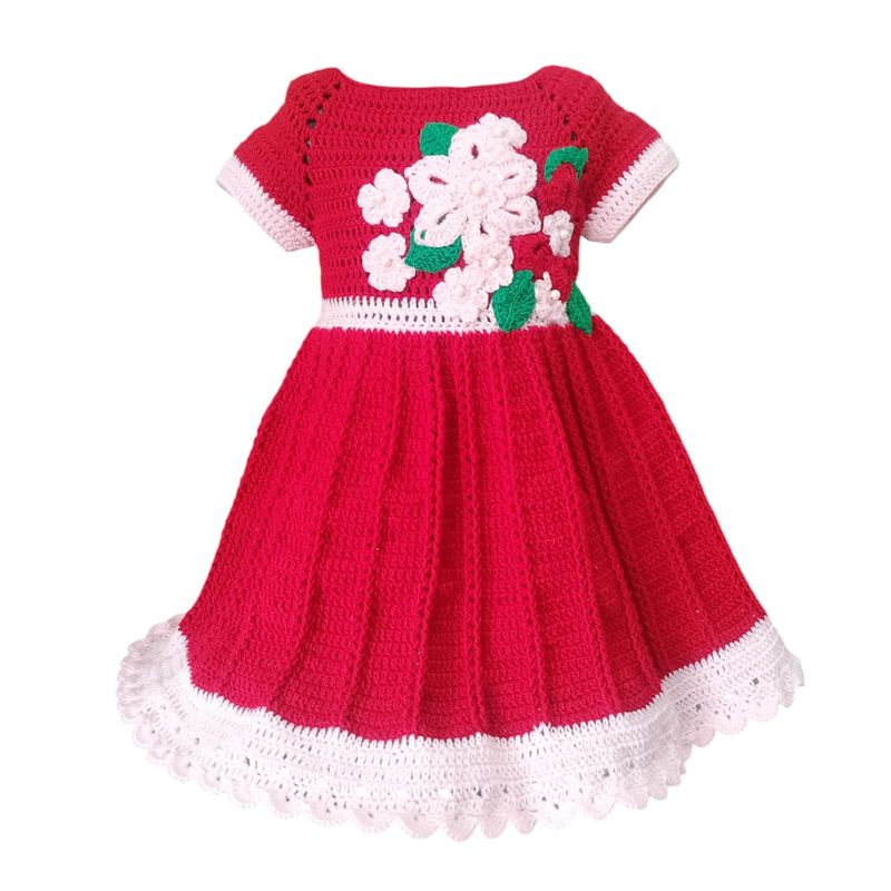 VANIDADES COLLECTIONS - Vestido Para Bebe Flores Tejido Vestido Niña Tejido En Hilo_.