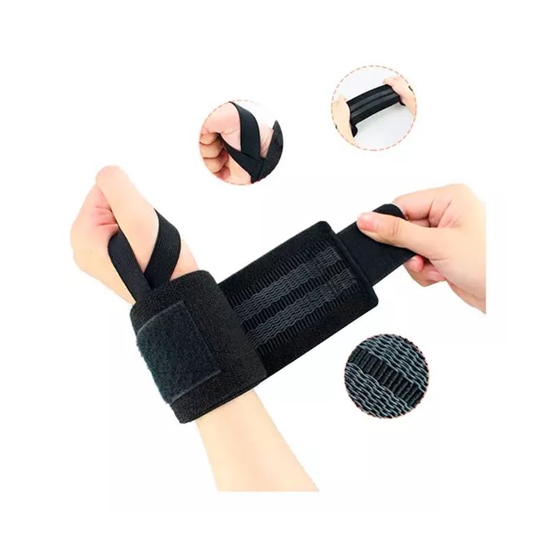 GENERICO - Muñequera Deportiva Para Levantamiento Crossfit Gym 58x8cm.