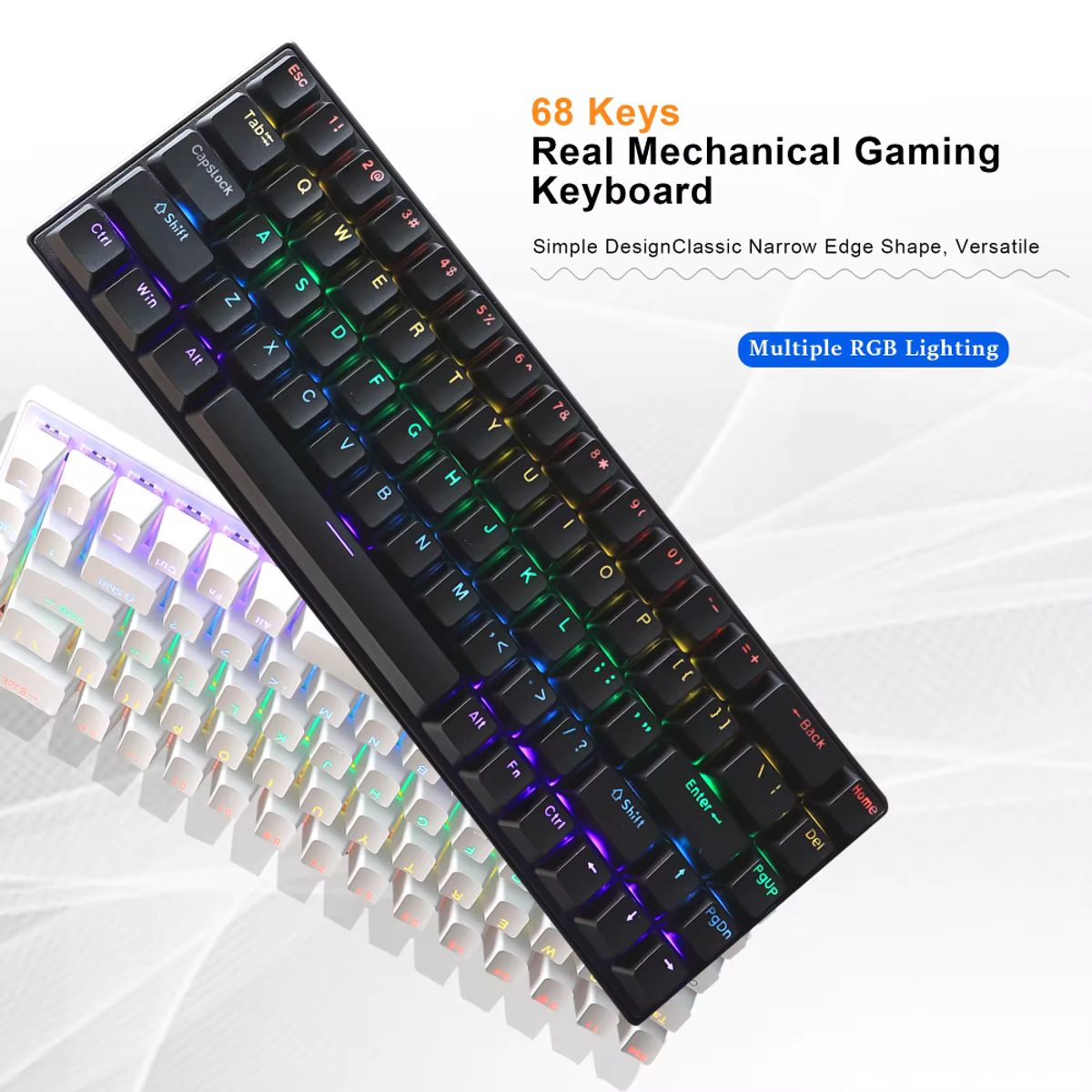 GENERICO - Teclado Semi Mecanico Tecla Cambiable Rgb Cel Y Pc Letra Ñ